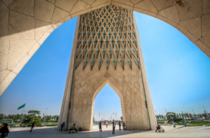 zadi tower in azadi district in tehran 